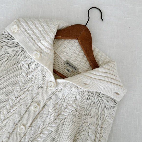Cream Button up sweater St. John’s Bay - Picture 5 of 5